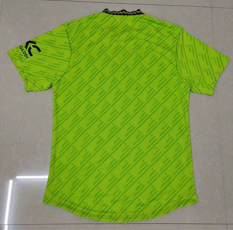 22-23 Manchester United second away fluorescent green jacquard